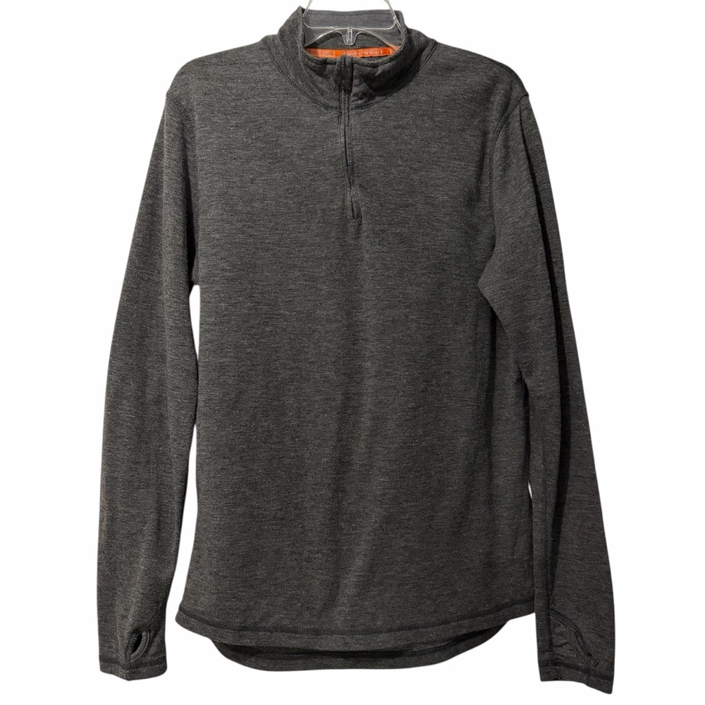 OmniWool Quarter Zip Quick Dry Base Layer Pullover Men’s Sz Large Gray